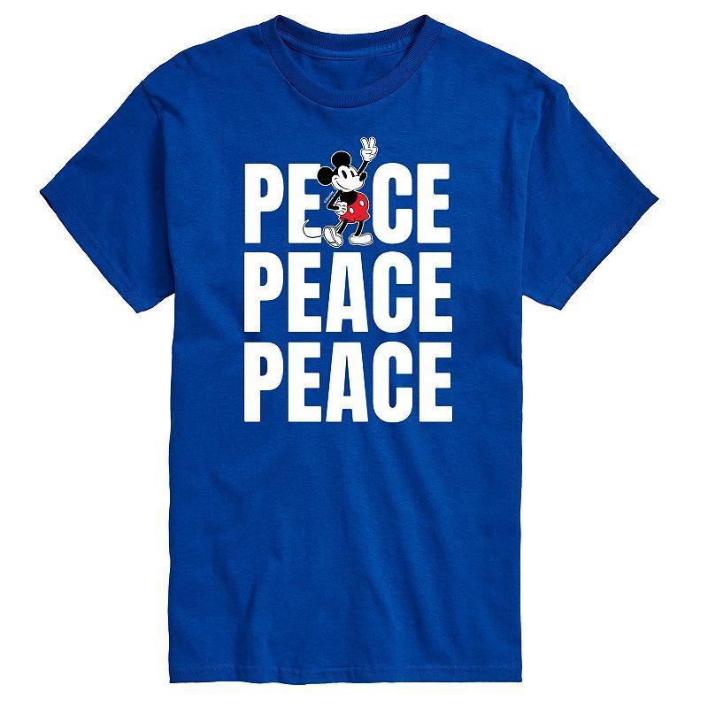 Disneys Mickey Mouse Big & Tall Peace Graphic Tee, Mens Product Image