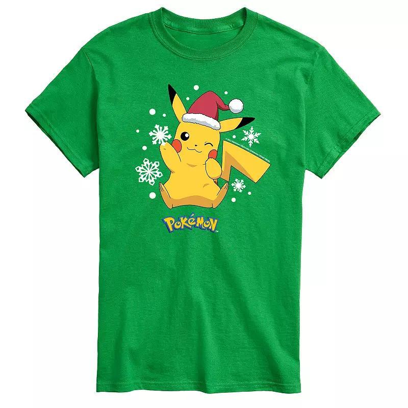 Big & Tall Pokemon Pikachu Santa Tee, Mens Product Image