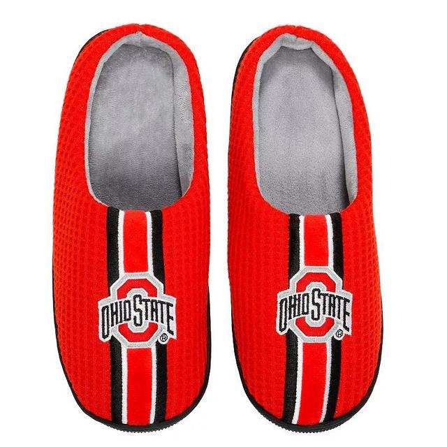 Mens FOCO Scarlet Ohio State Buckeyes Team Stripe Memory Foam Slide Slippers Product Image