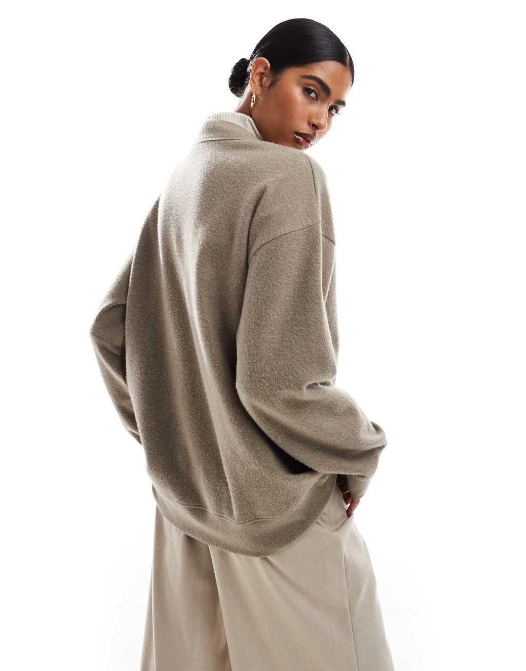 ASOS DESIGN supersoft long line cardigan in taupe heather - part of a set Product Image