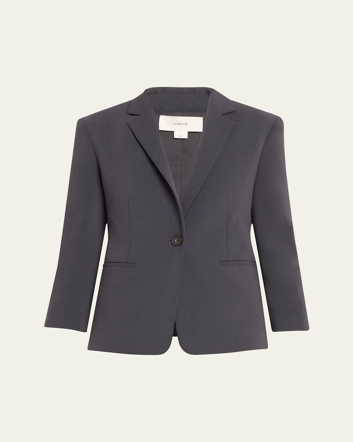 Womens Crepe Single-Breasted Blazer Product Image