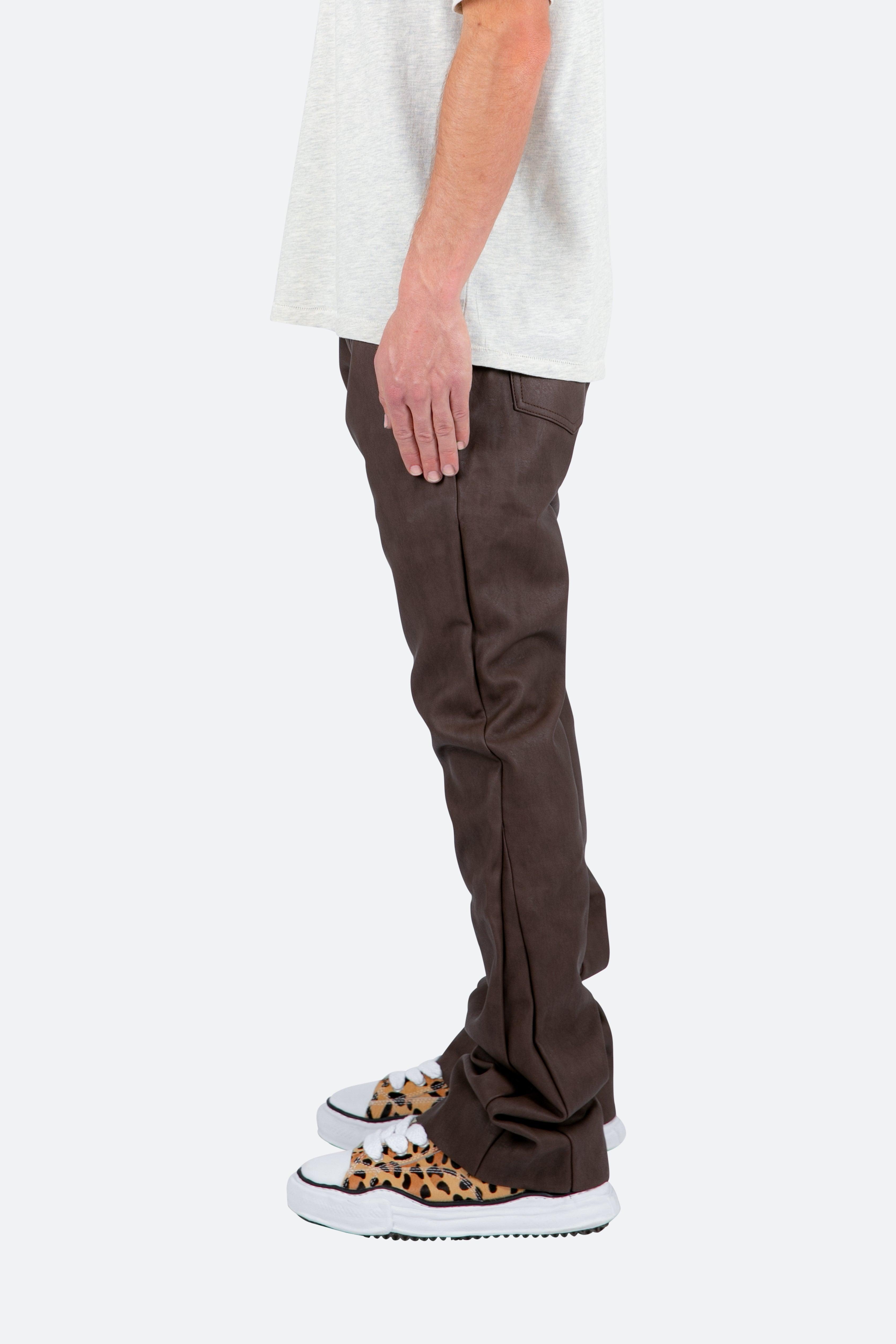 B460 Leather Flare Pants - Brown Product Image