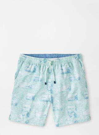 Peter Millar Mens Postcards From Italy Swim Trunk | Color: Capri Breeze | Size: M Product Image