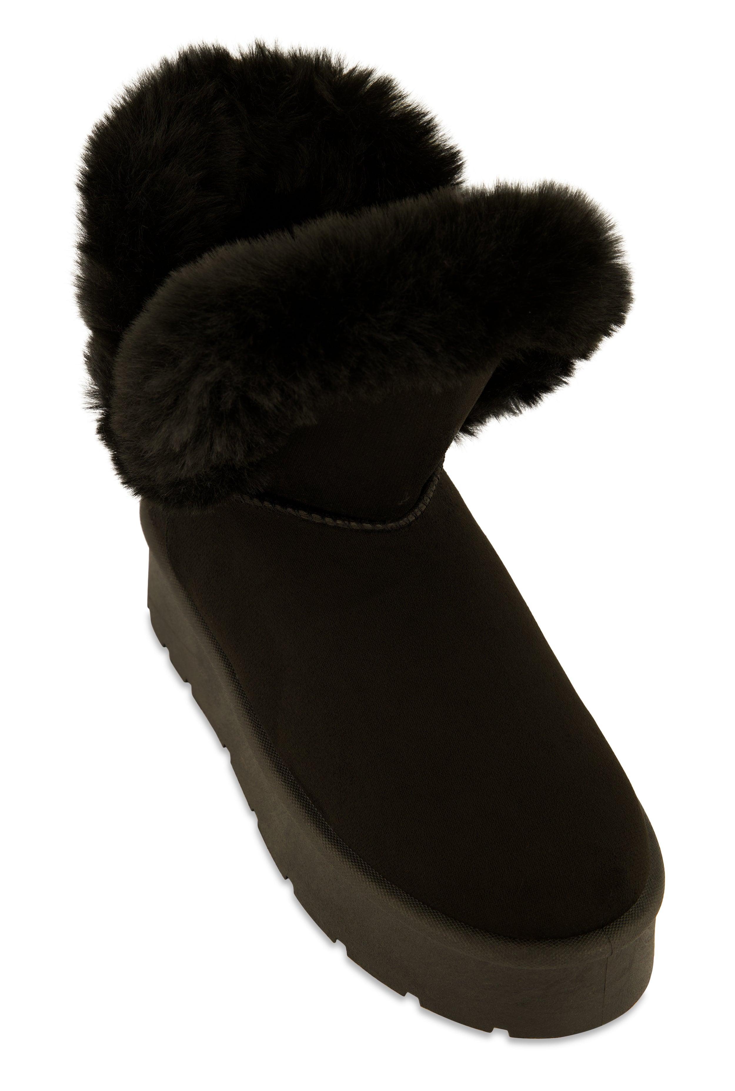 Womens Faux Fur Lined Platform Boots Product Image