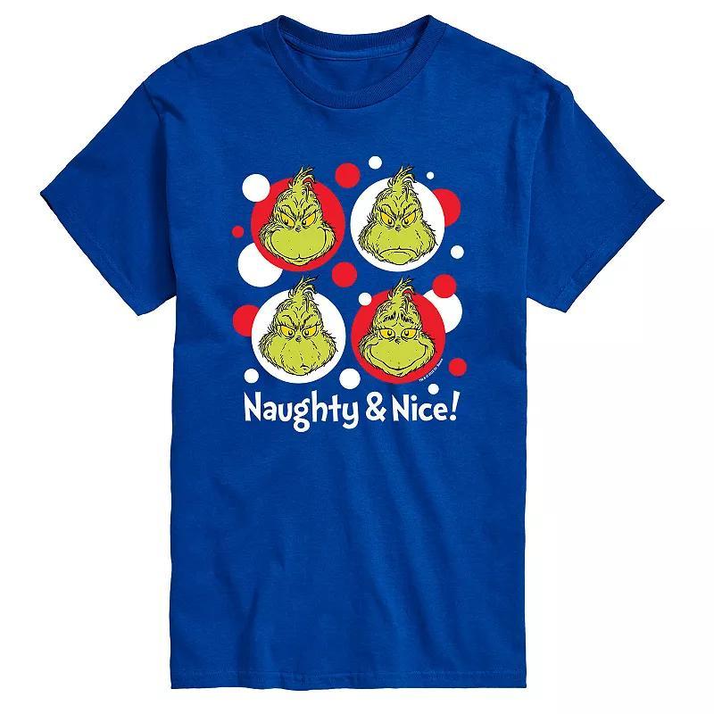 Big & Tall Grinch Naughty And Nice Tee, Mens Product Image