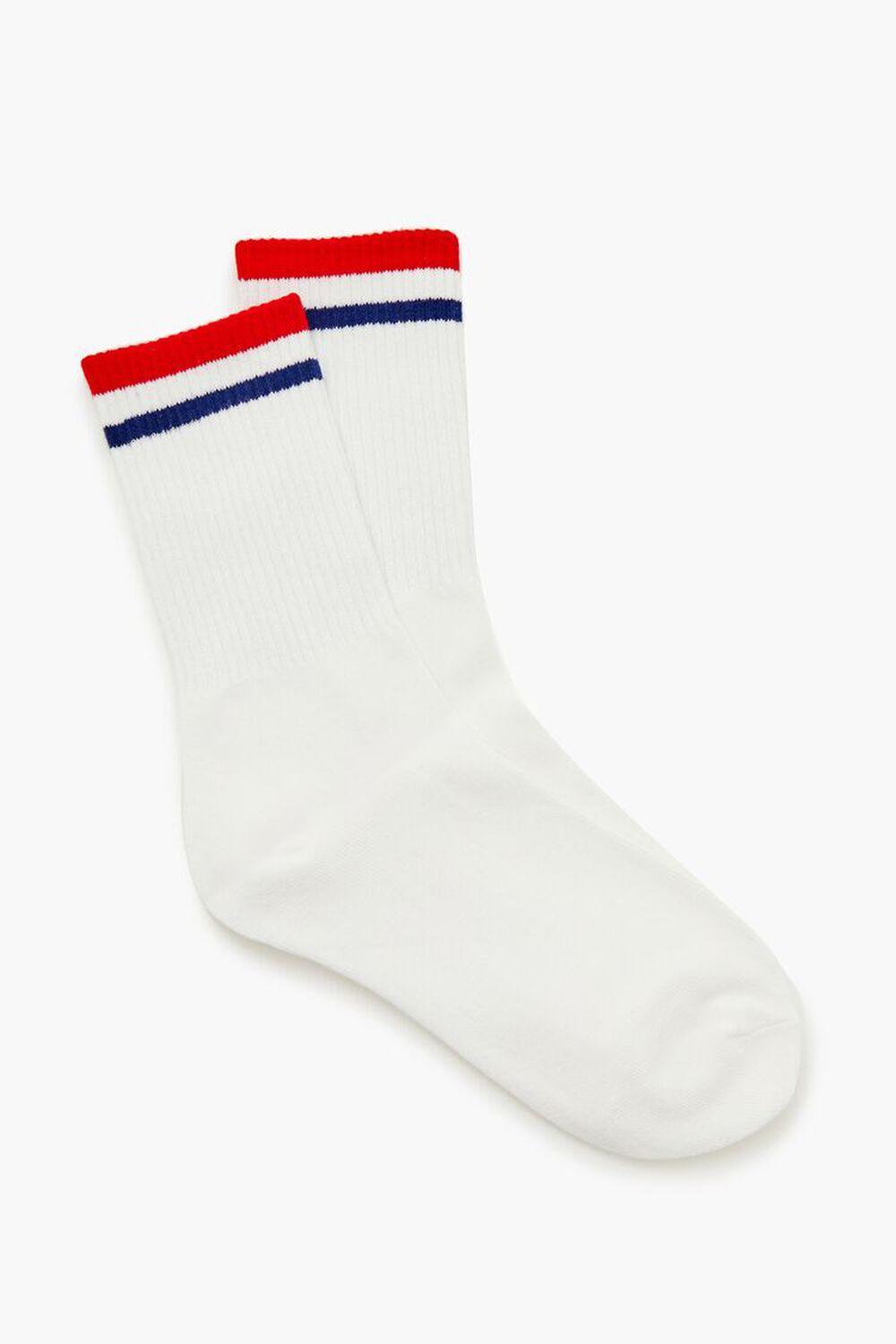 Varsity-Striped Crew Socks | Forever 21 Product Image