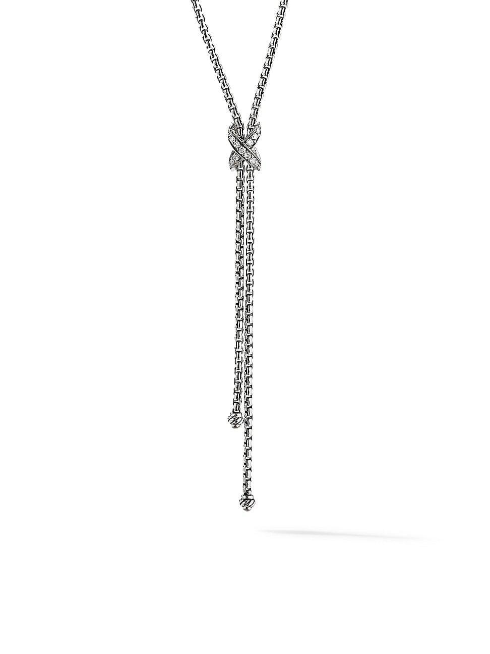 Womens Petite X Lariat Y Necklace With Pav Diamonds Product Image