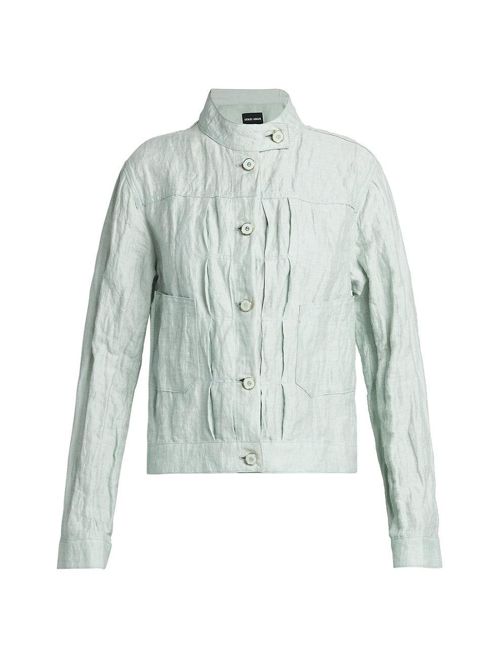 Womens Textured Cotton & Linen Jacket Product Image