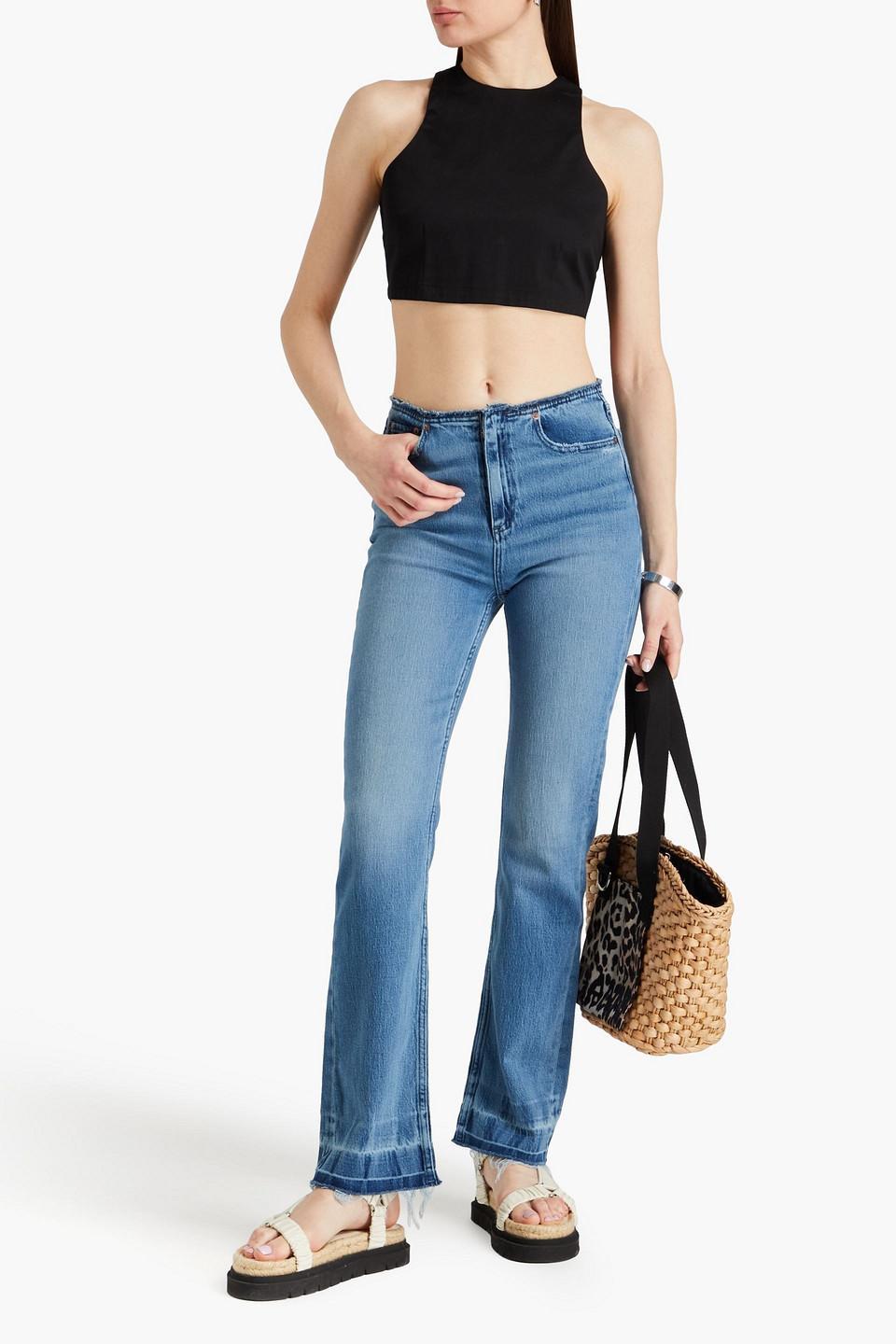 RAG & BONE Peyton Distressed Mid-rise Bootcut Jeans In Mid Denim Product Image