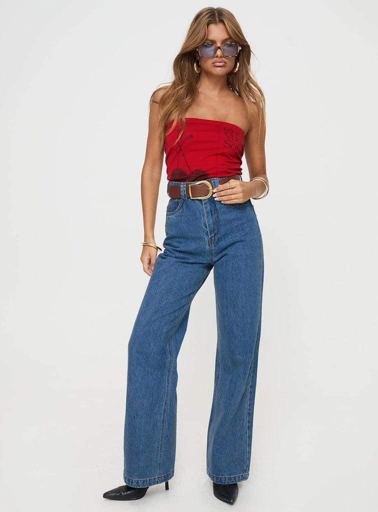 Zephee Wide Leg Jeans Light Wash Petite product image