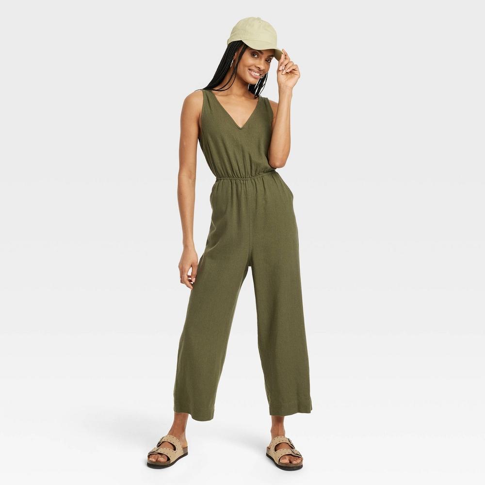 Womens Linen V-Neck Jumpsuit - Universal Thread XS Product Image