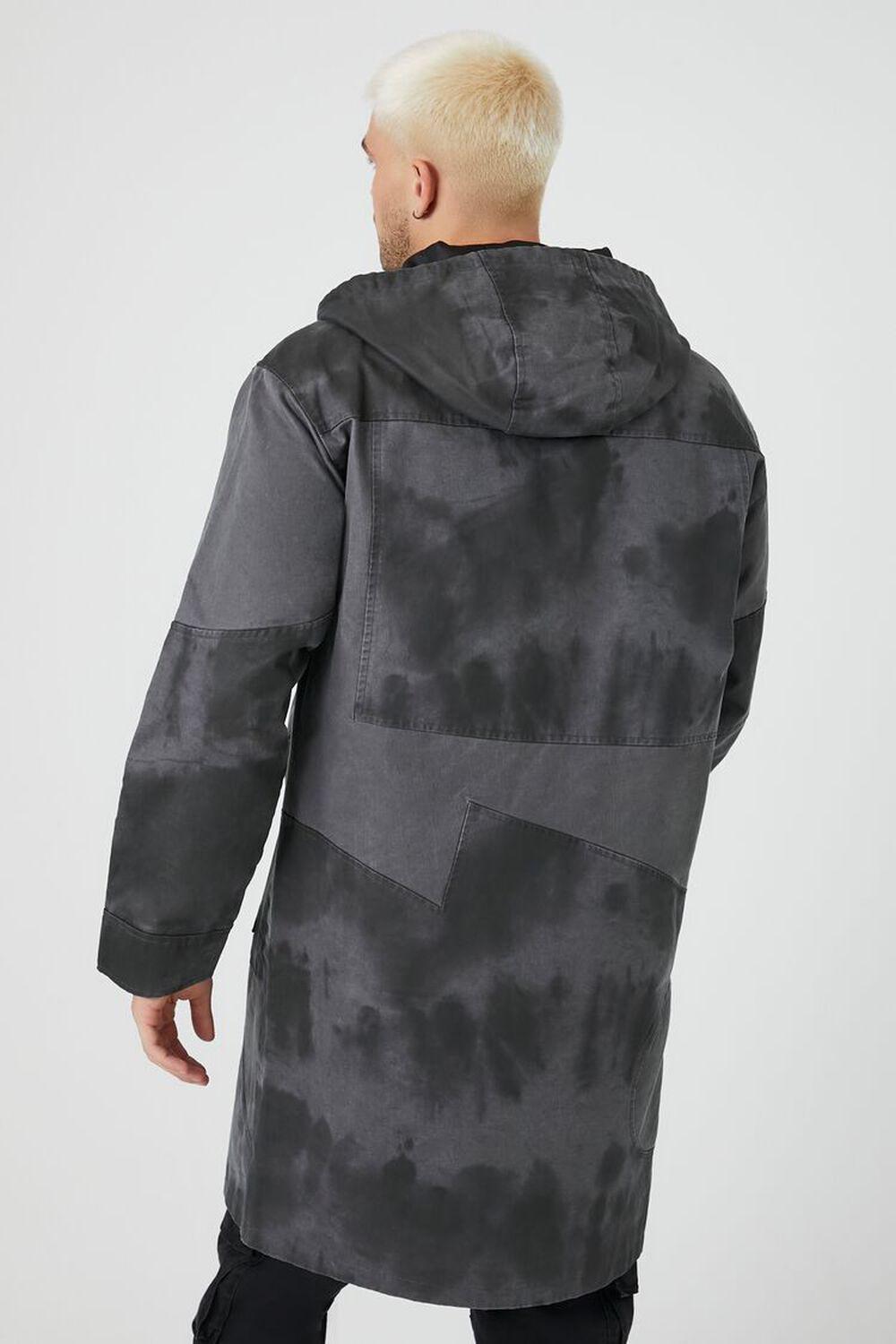 Hooded Tie-Dye Trench Coat | Forever 21 Product Image