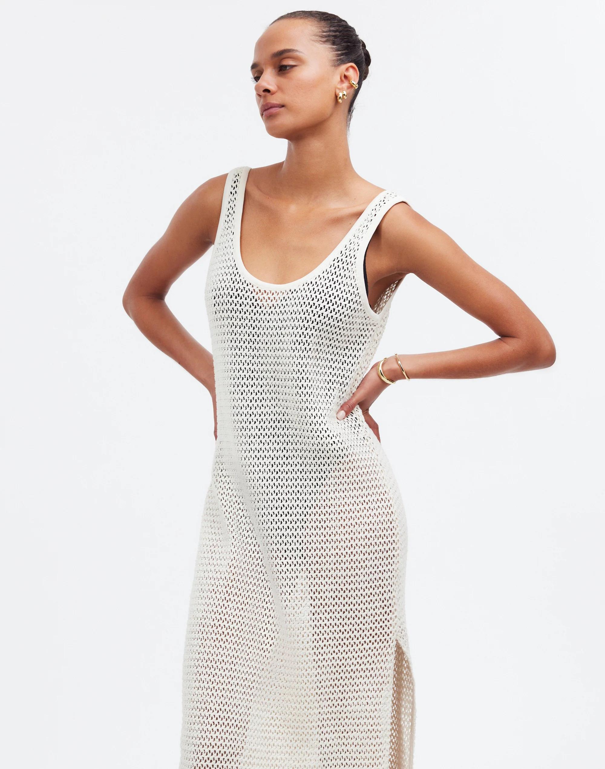 Crochet Sleeveless Maxi Cover-Up Dress Product Image