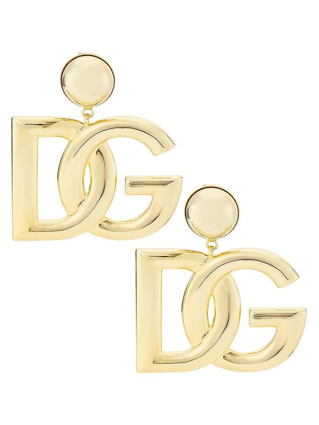 Womens Goldtone Monogram Clip-On Drop Earrings Product Image