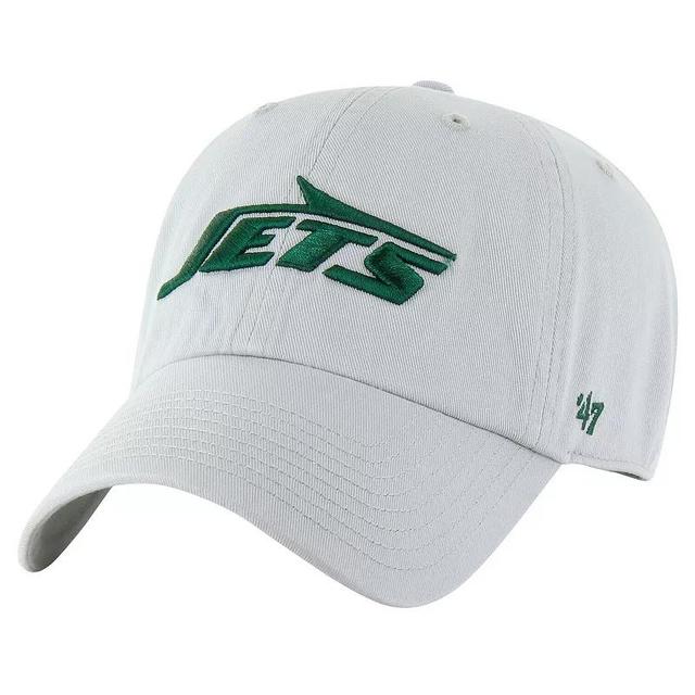 Mens 47 Gray New York Jets Team Clean Up Adjustable Hat Product Image