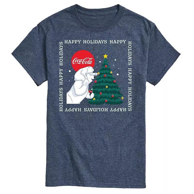 Mens CocaCola Happy Holidays Bears Tee Blue Product Image