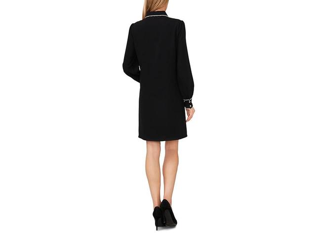 CeCe Contrast Stitch Long Sleeve Shift Dress Product Image