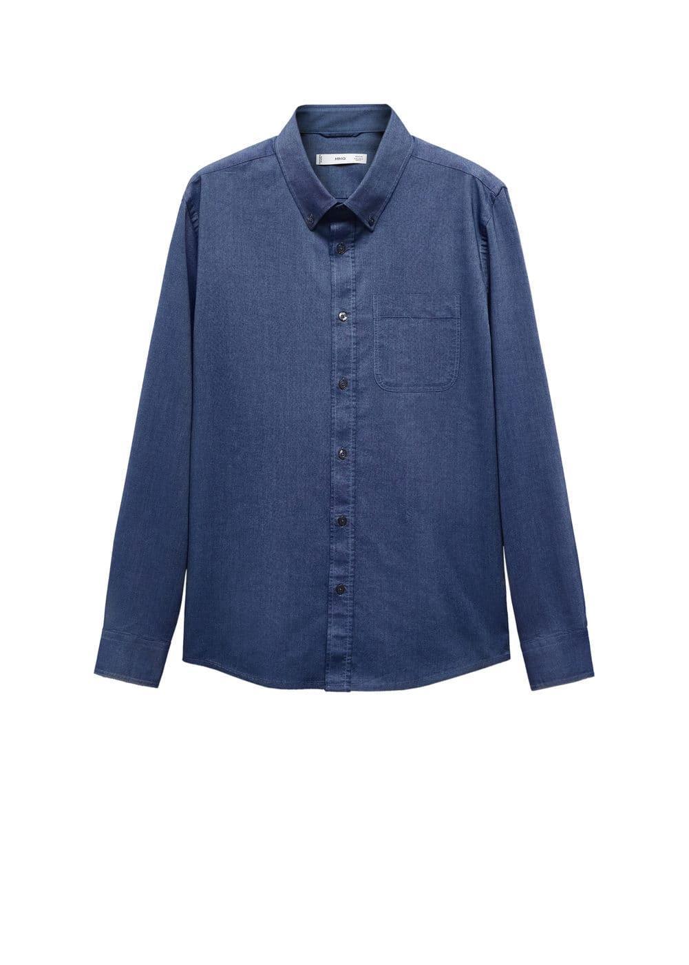 MANGO MAN - Regular fit Oxford cotton shirt indigo blueMen Product Image