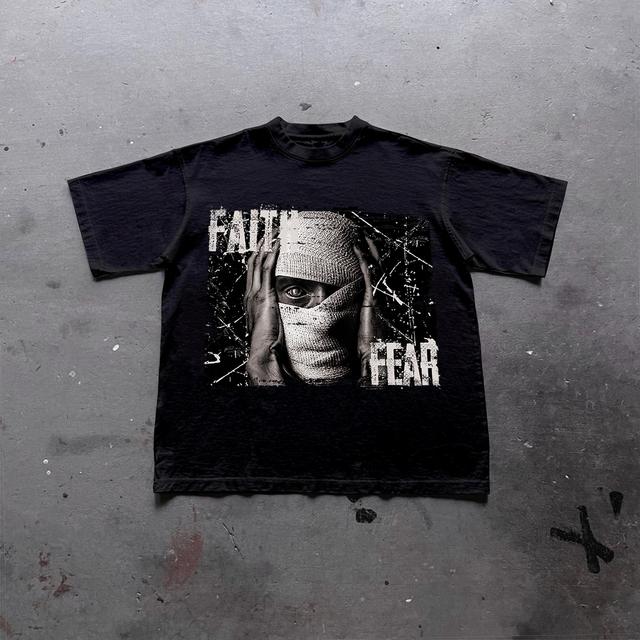 Mummy Graphic Faith And Fear Print Cotton T-Shirt Product Image