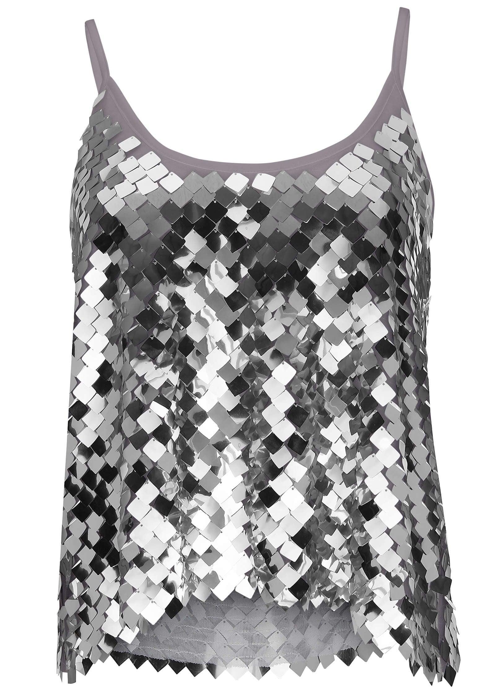 Mirror Sequin Tank - Mirrored Mesh Sequins product image