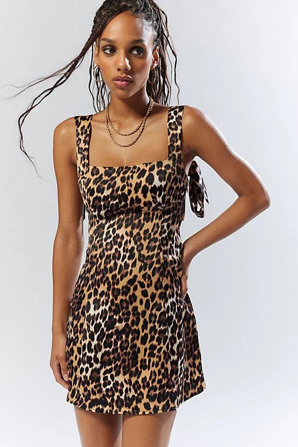 Urban Outfitters UO Bri Double Bow Satin Mini Dress Womens at Urban Outfitters Product Image