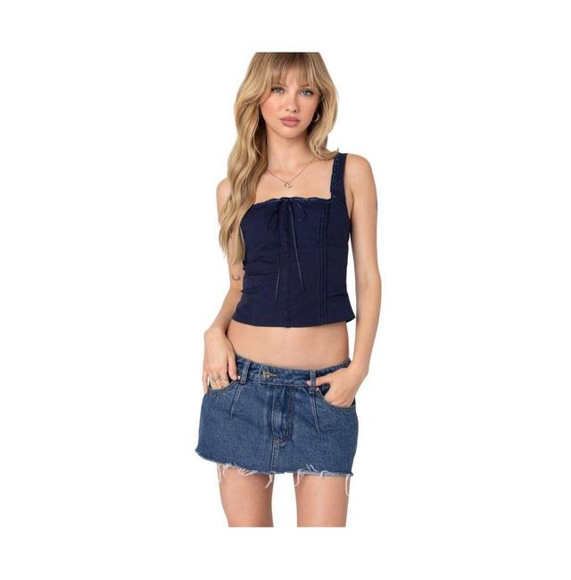 Edikted Womens Square neck poplin corset Product Image