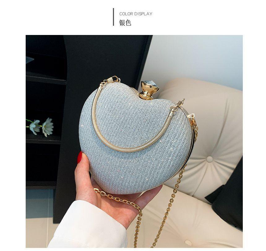 Chain Strap Glitter Heart Shape Evening Bag Product Image