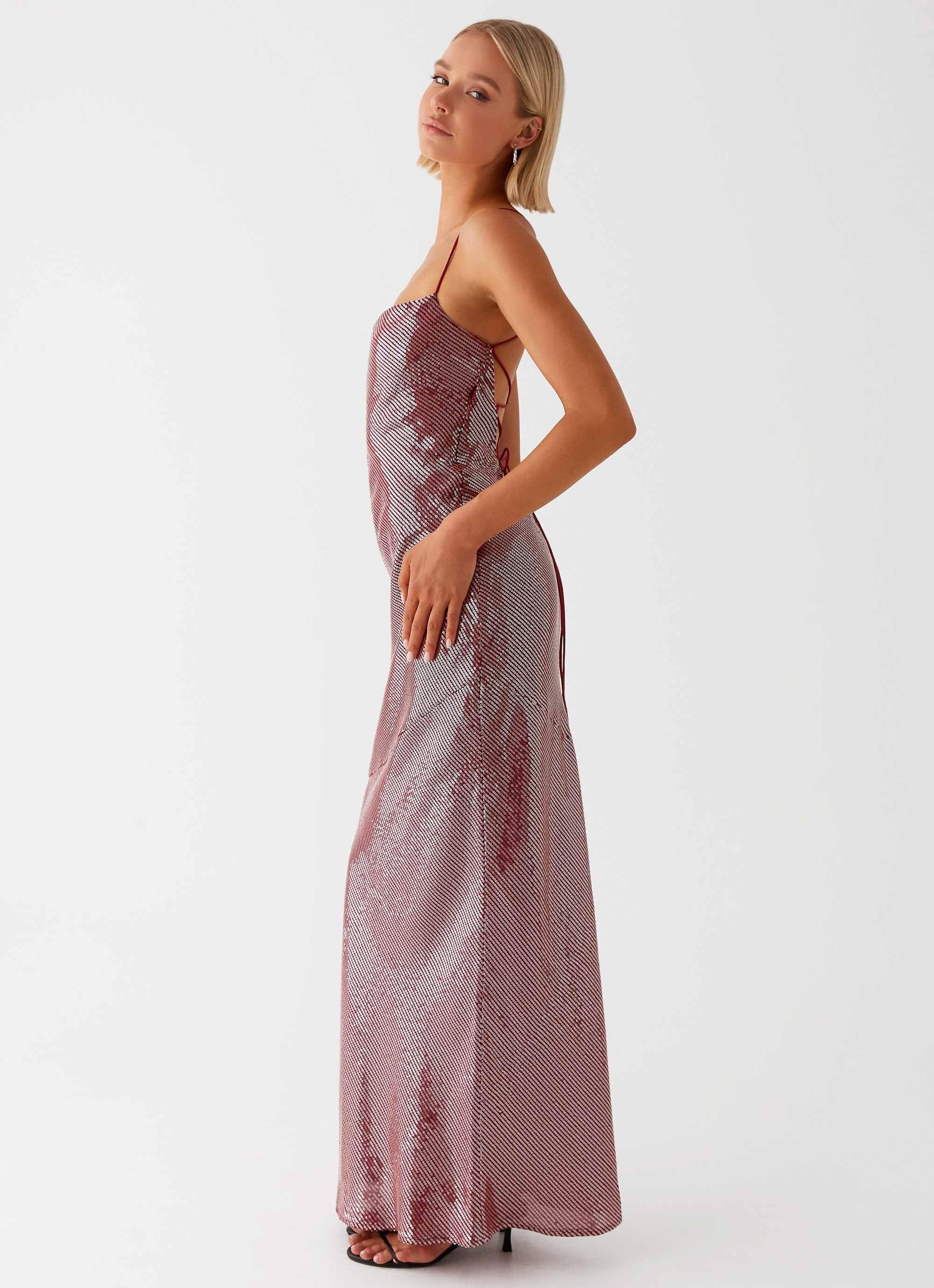 Jada Sequin Maxi Dress - Red Product Image