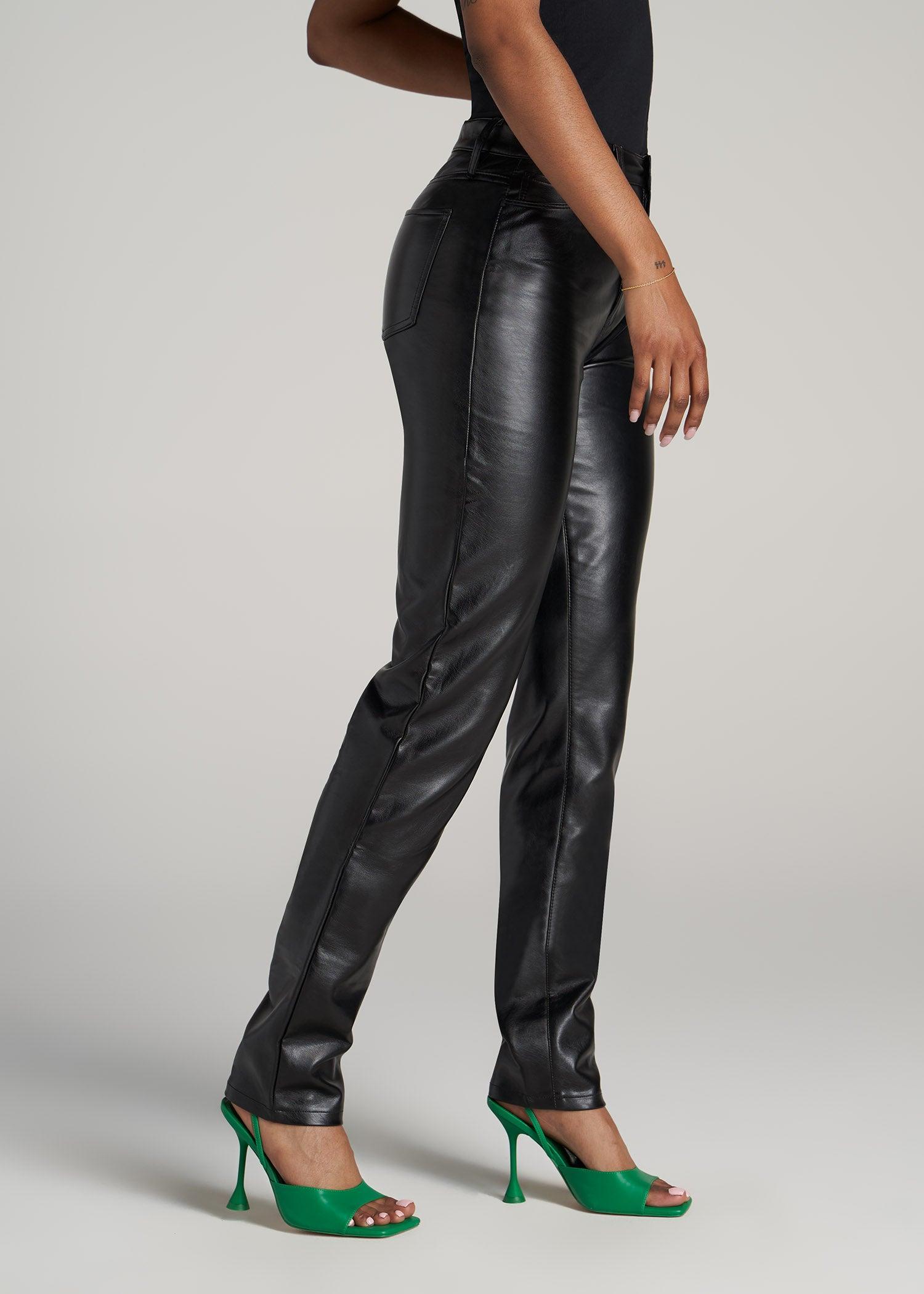 Faux Leather SLIM Pants for Tall Women in Black Product Image