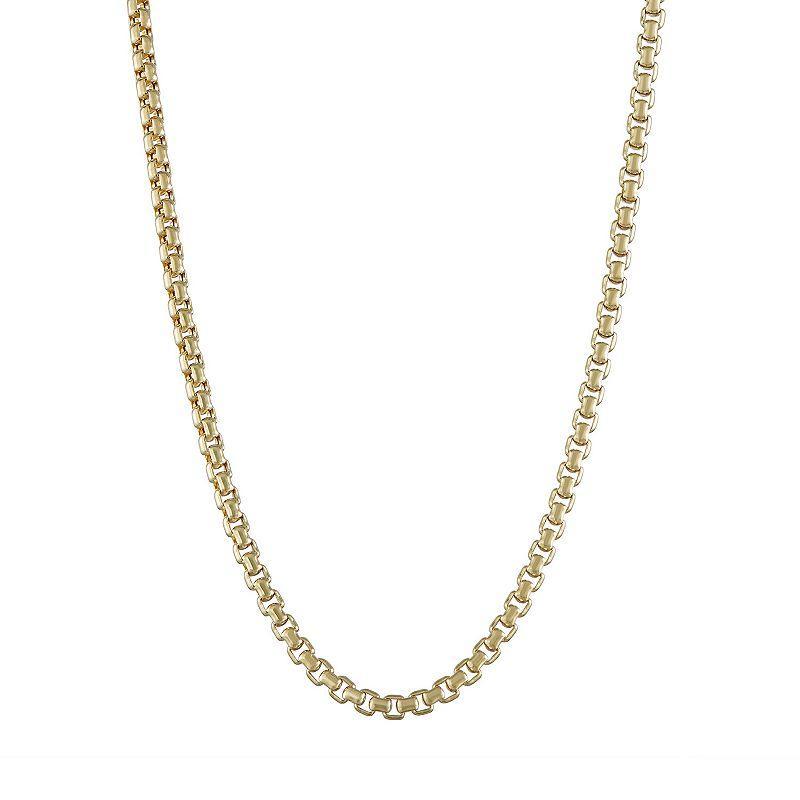 Jordan Blue 14k Gold 2.45 mm Box Chain Necklace, Womens Yellow Product Image