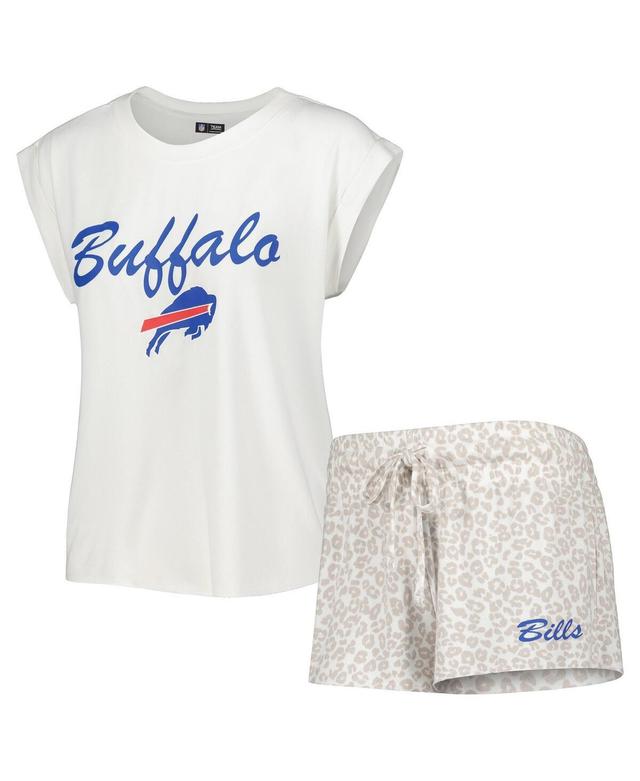 Womens Concepts Sport White Buffalo Bills Montana Knit T-shirt and Shorts Sleep Set - White Product Image