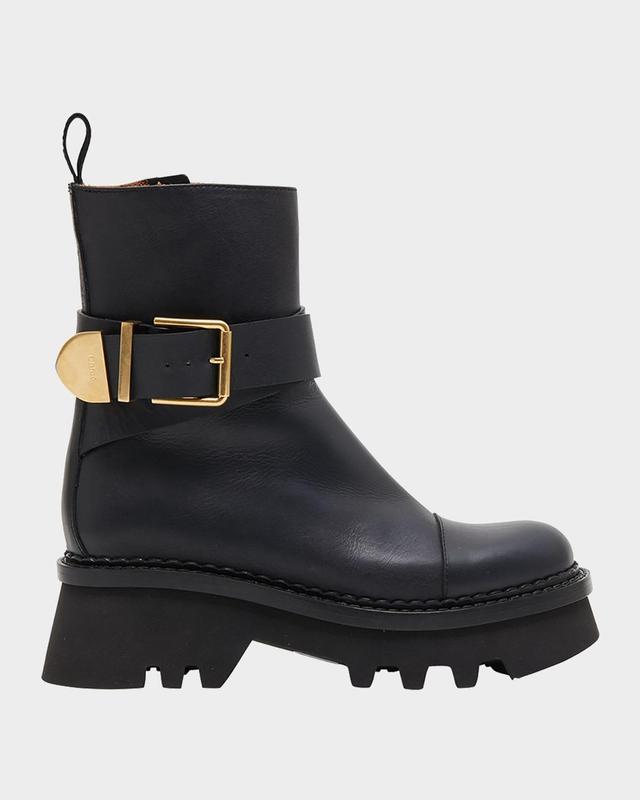 Womens Owena Leather Lug-Sole Boots Product Image