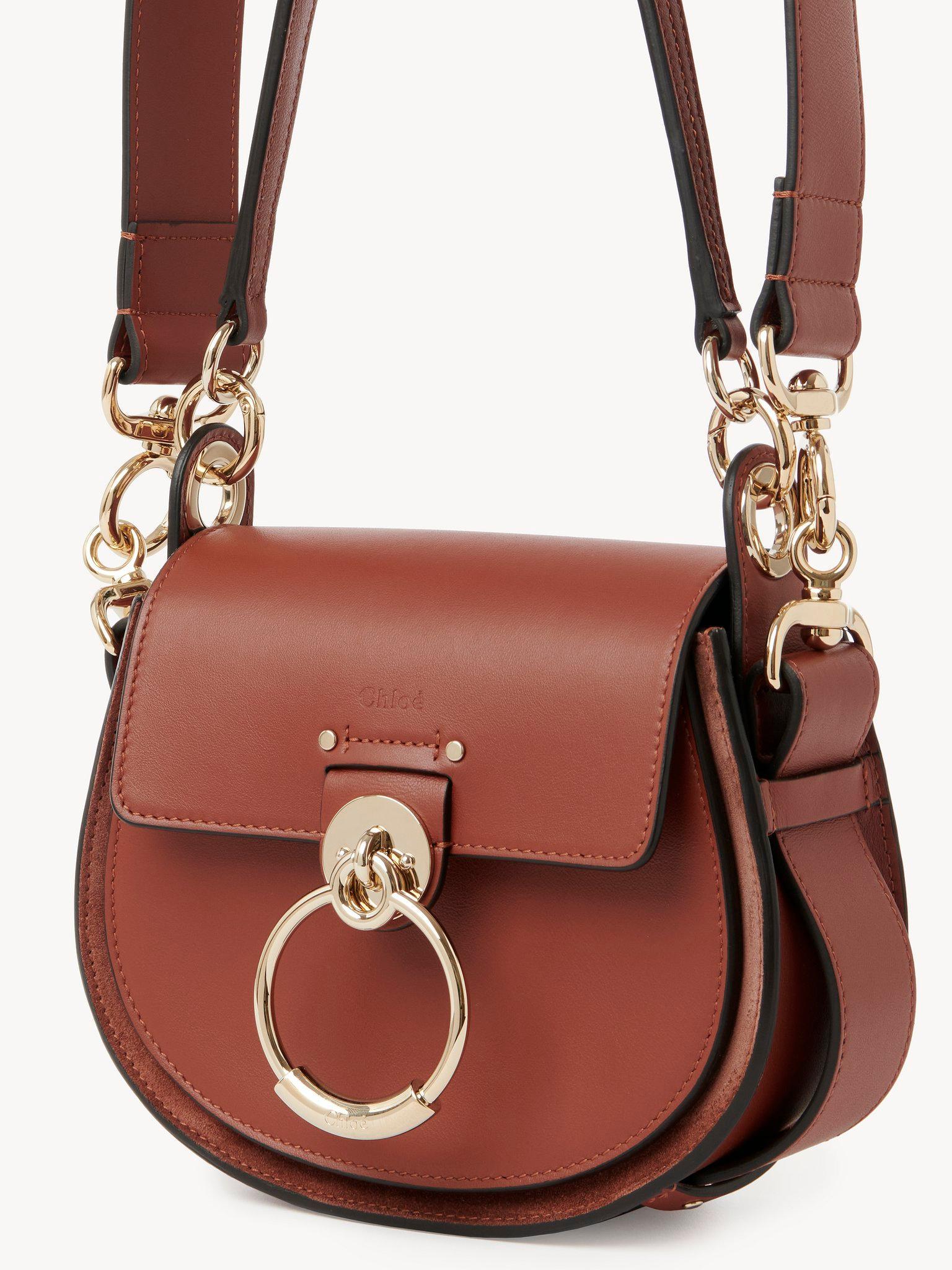 Small Tess bag in shiny & suede leather Product Image