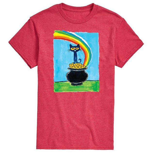 Mens Pete The Cat Rainbow Pot Of Gold Tee Red Product Image