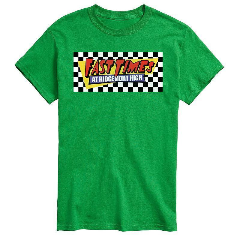 Big & Tall Fast Times At Ridgemont High Checkered Logo Graphic Tee, Mens Green Product Image