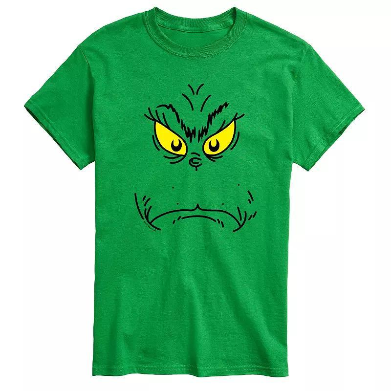 Mens Dr. Seuss The Grinch Grumpy Grinch Face Graphic Tee Product Image