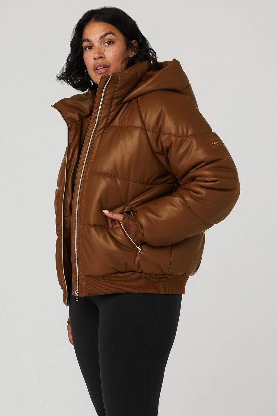 Alo Yoga | Faux Leather Boss Puffer Jacket Product Image