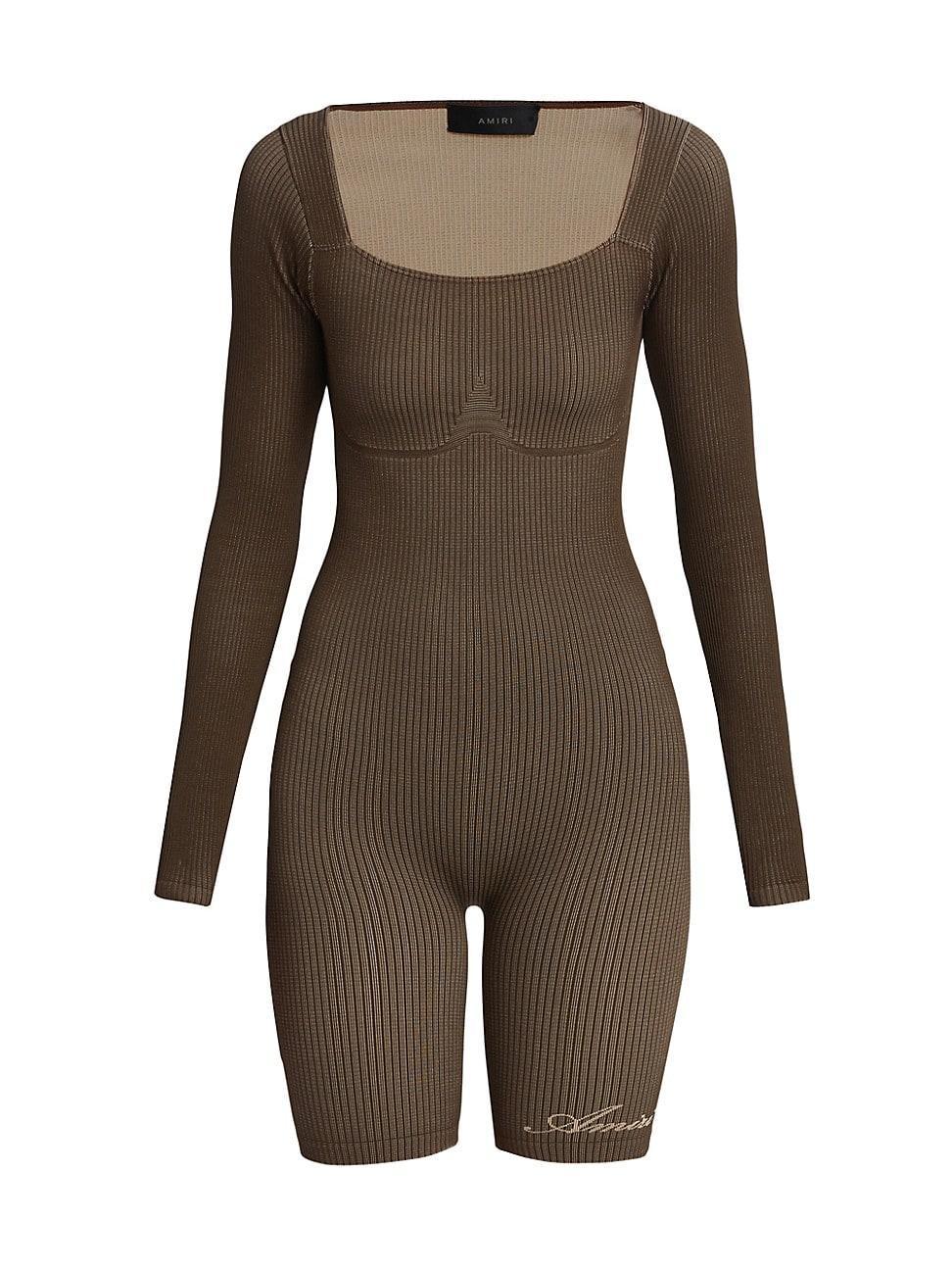 Womens Ribbed Seamless Long-Sleeve Bodysuit Product Image