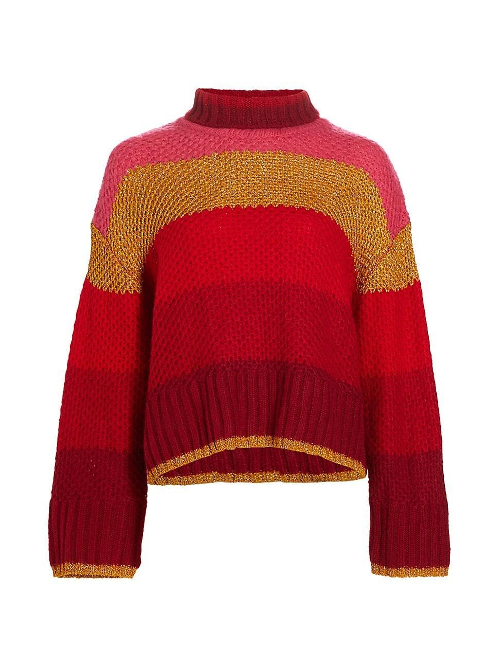 Womens Striped Knit Sweater Product Image