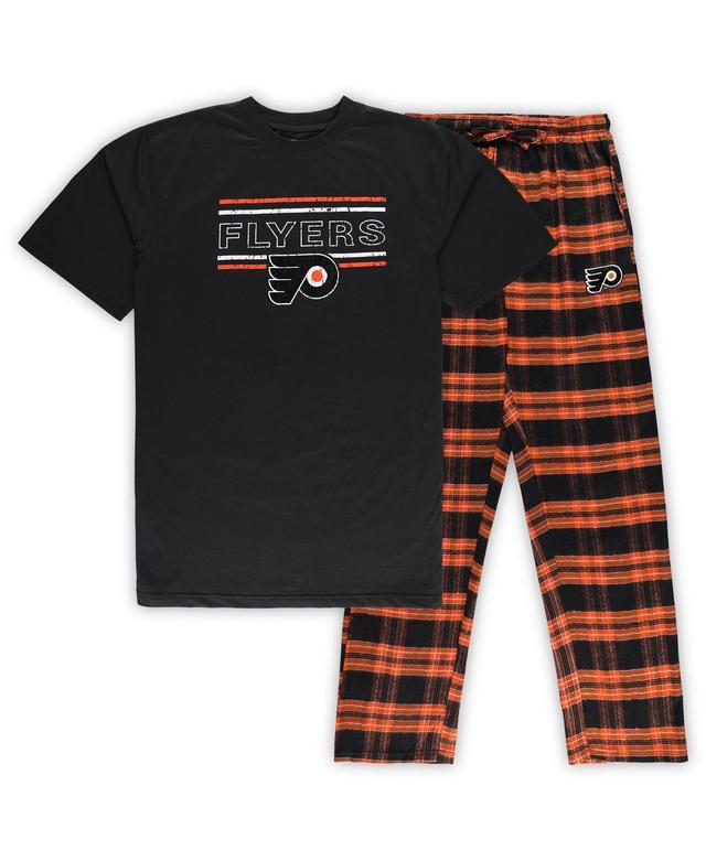 Mens Black/Orange Philadelphia Flyers Big & Tall T-Shirt & Pajama Pants Sleep Set Product Image