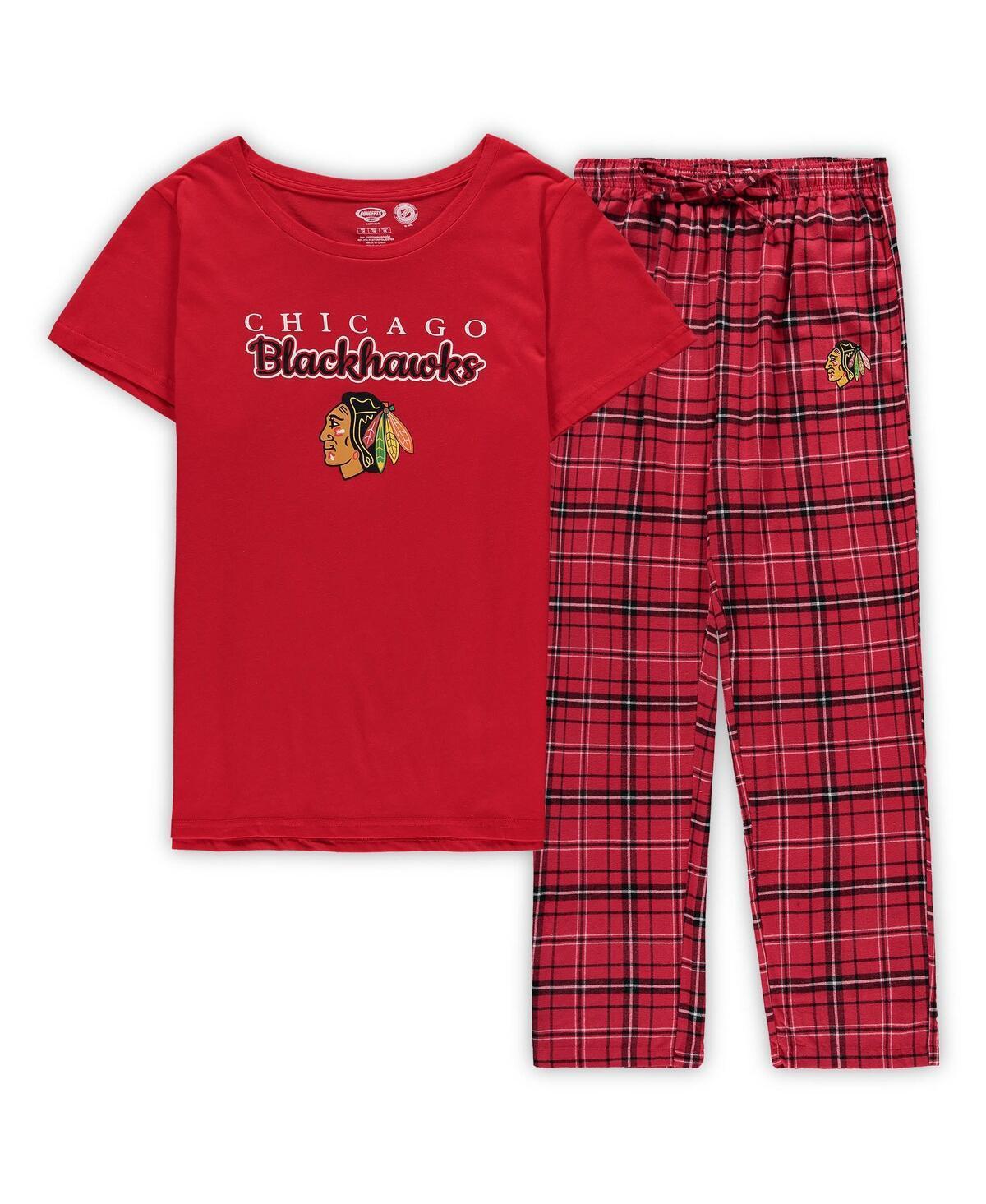 Womens Concepts Sport Chicago Blackhawks Plus Size Lodge T-Shirt & Pants Sleep Set Product Image