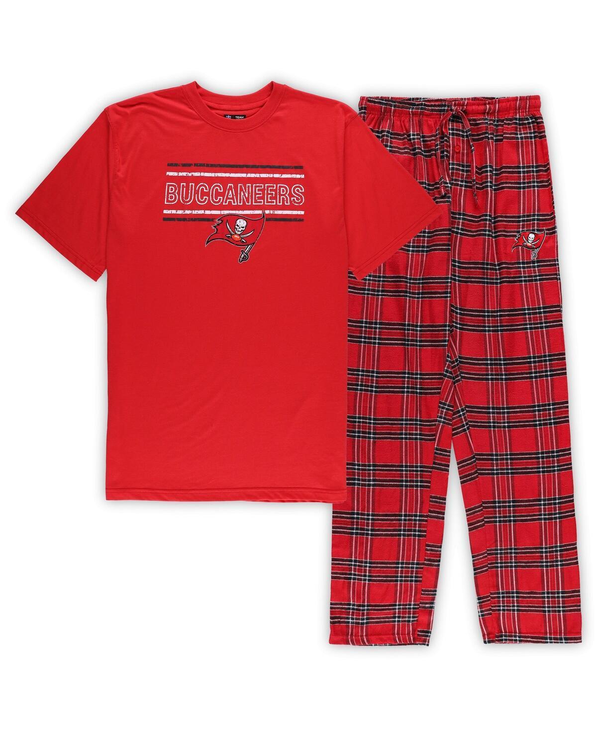 Mens Concepts Sport Red Tampa Bay Buccaneers Big and Tall Flannel Sleep Set - Red Product Image