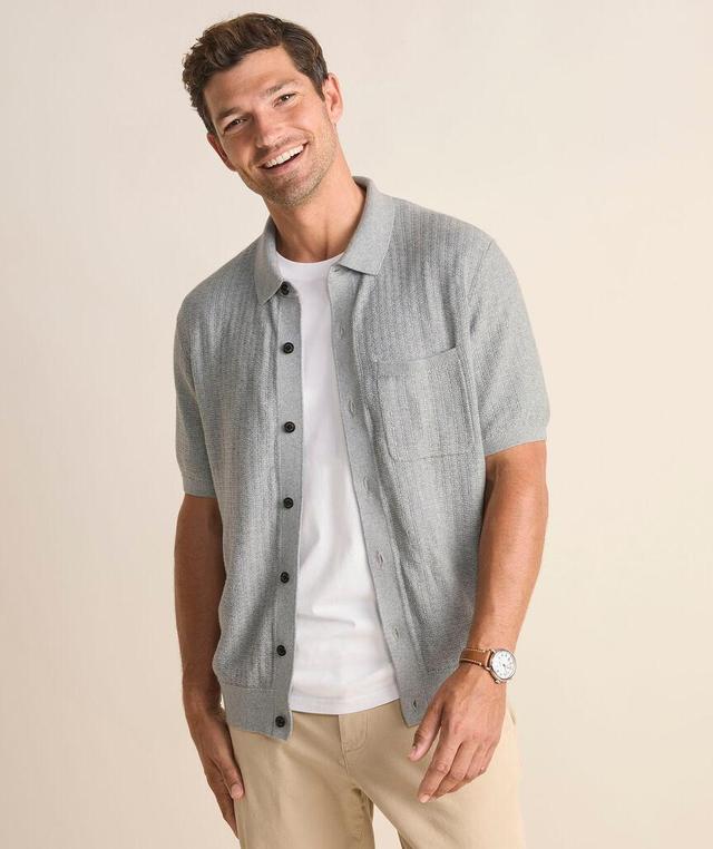 Full-Button Sweater Polo Product Image