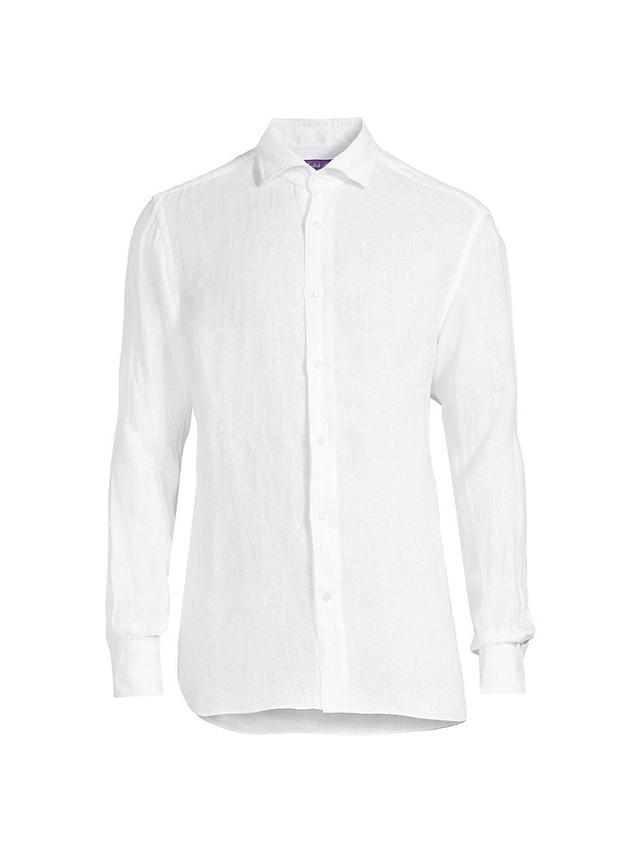 Mens Handmade Textured Linen Shirt Product Image