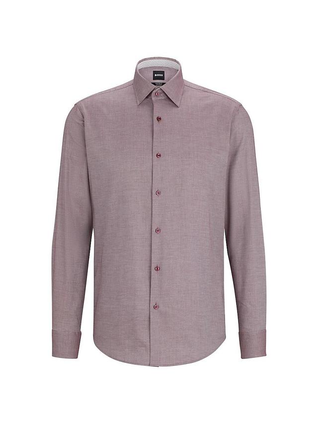 Mens Regular-Fit Shirt in Easy-Iron Oxford Stretch Cotton Product Image