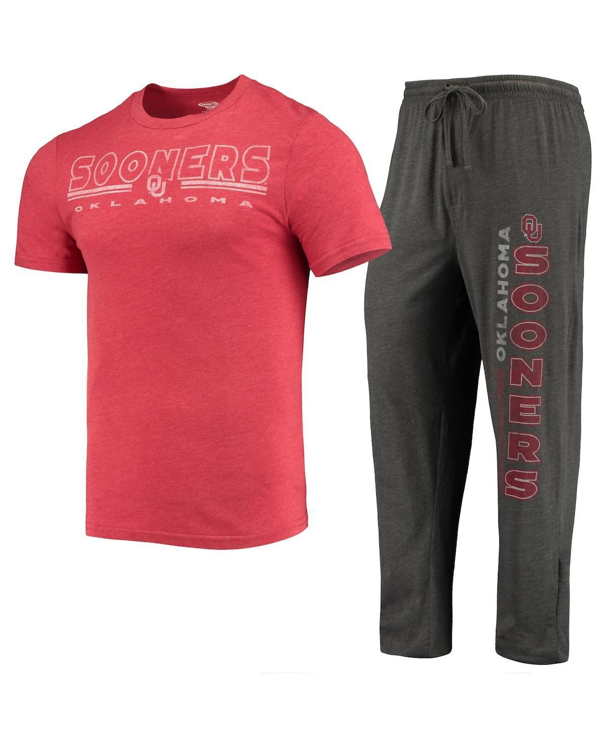 Mens Concepts Sport Heathered Charcoal Oklahoma Sooners Meter T-shirt and Pants Sleep Set - Heathered Charcoal Product Image