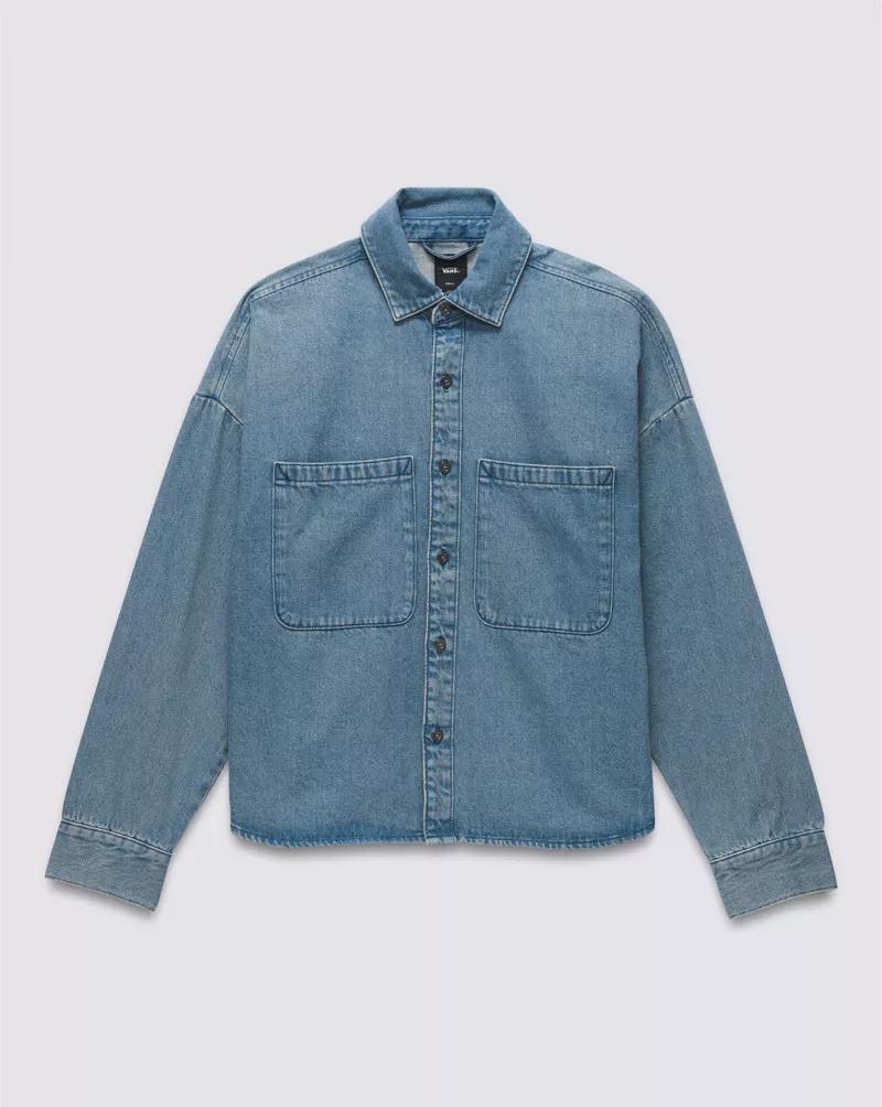 Antica Boxy Denim Long Sleeve Shirt Product Image