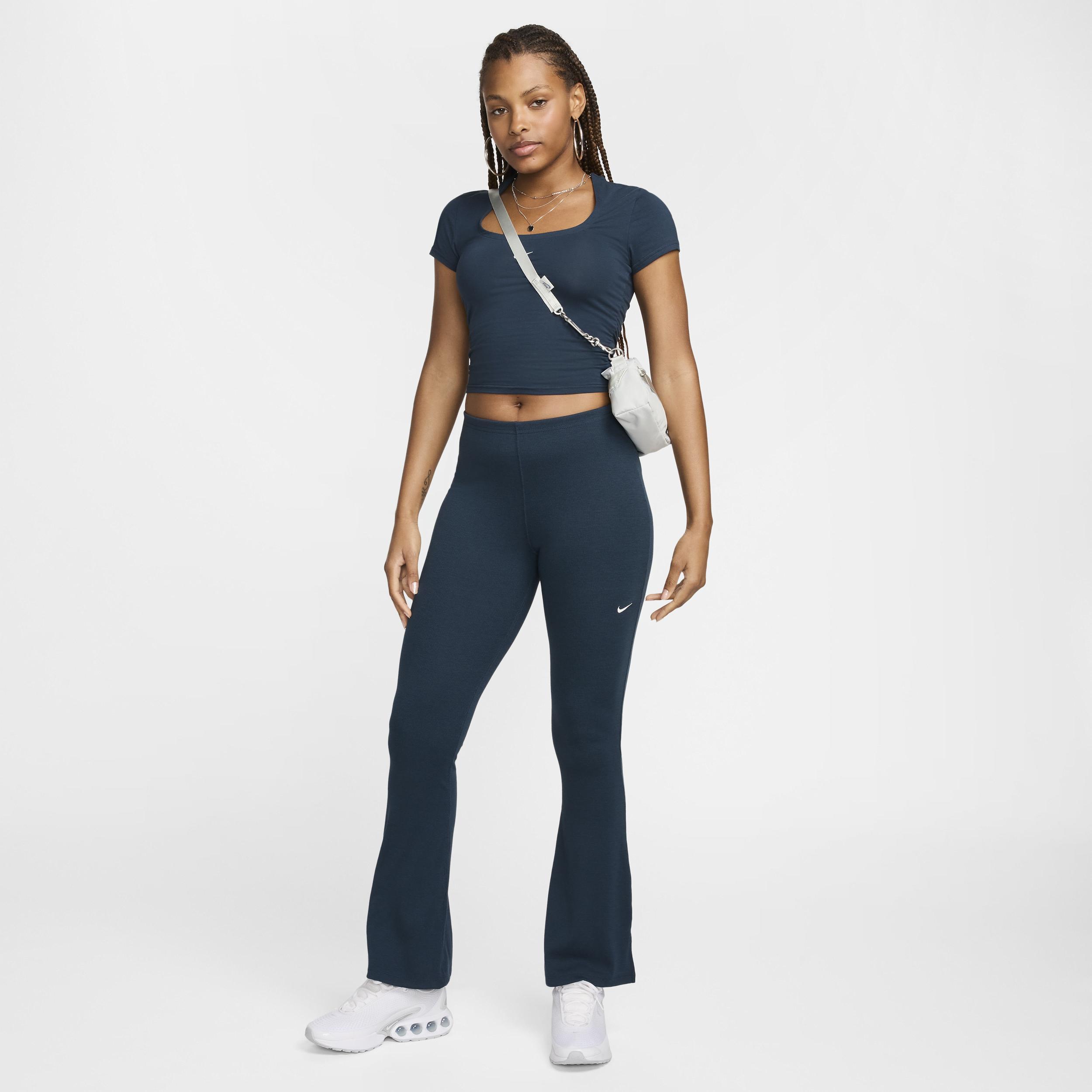 Women's Nike Sportswear Chill Knit Tight Mini-Rib Flared Leggings Product Image