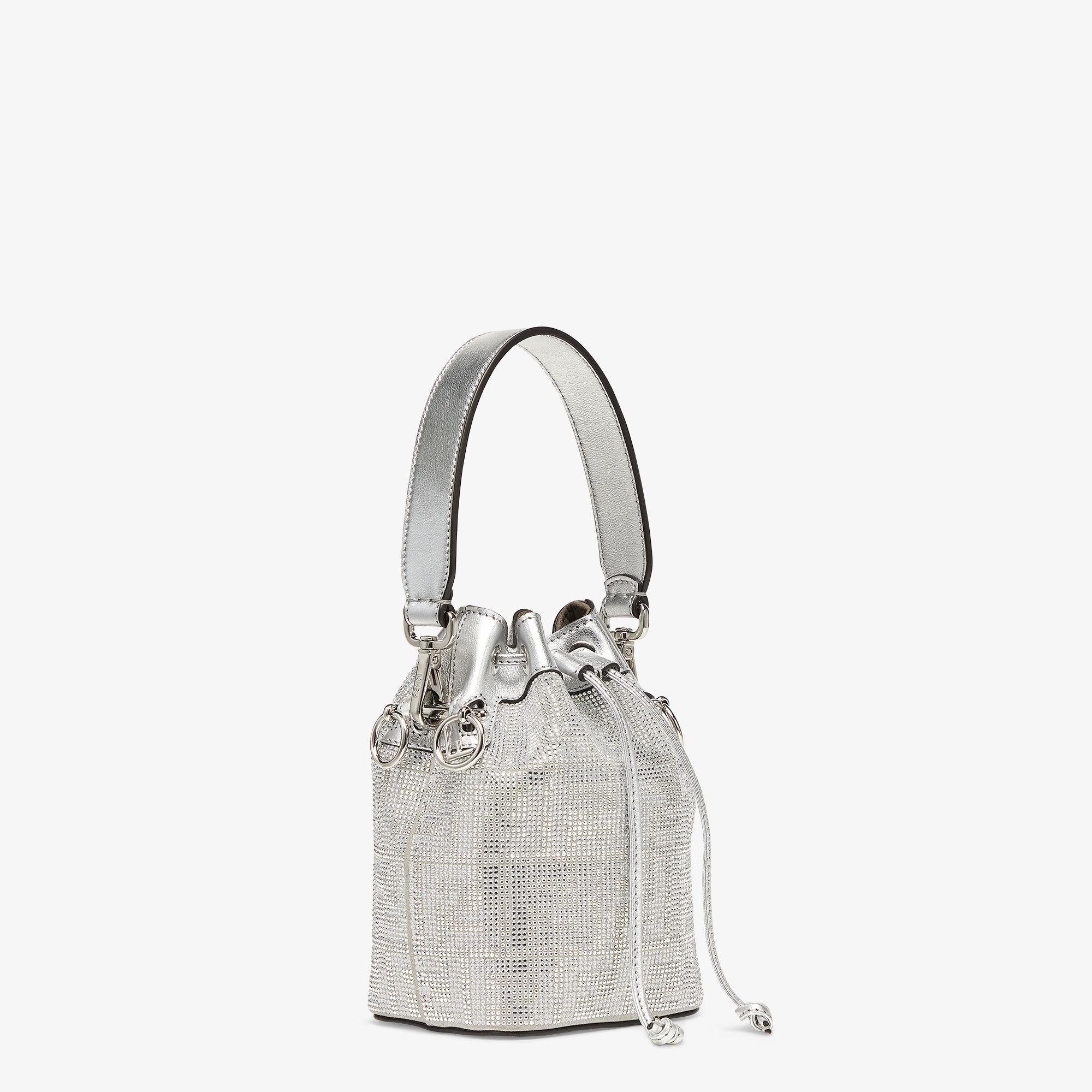 Mon TresorSilver leather mini bag with crystal FF motif Product Image