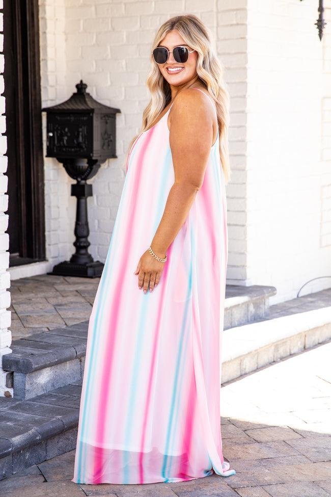 Oceans Of Love Coral Ombre Cami Maxi Dress FINAL SALE Product Image